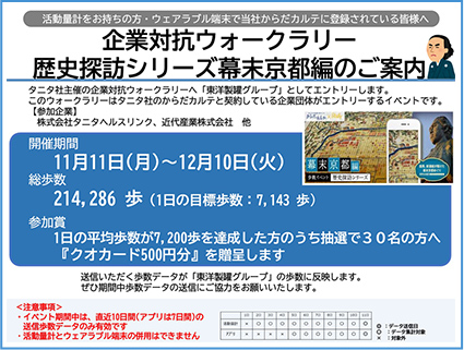 ウォーキングイベントの開催案内チラシ